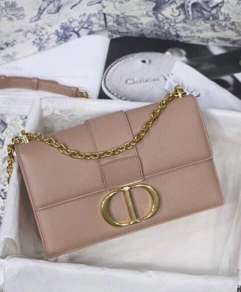 Christian Dior 30 Montaigne Chain Bag Leather Pink